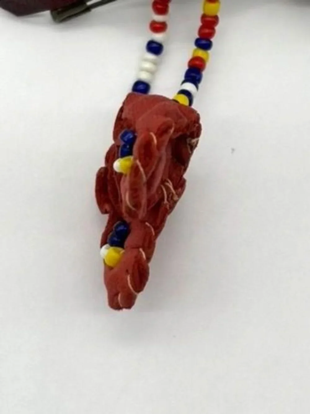Vintage Native American Brooch Handmade & Hand Painted Miniature Moccasin & Drum - Picture 7 of 13